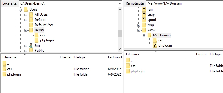 Demo Desktop File Structure