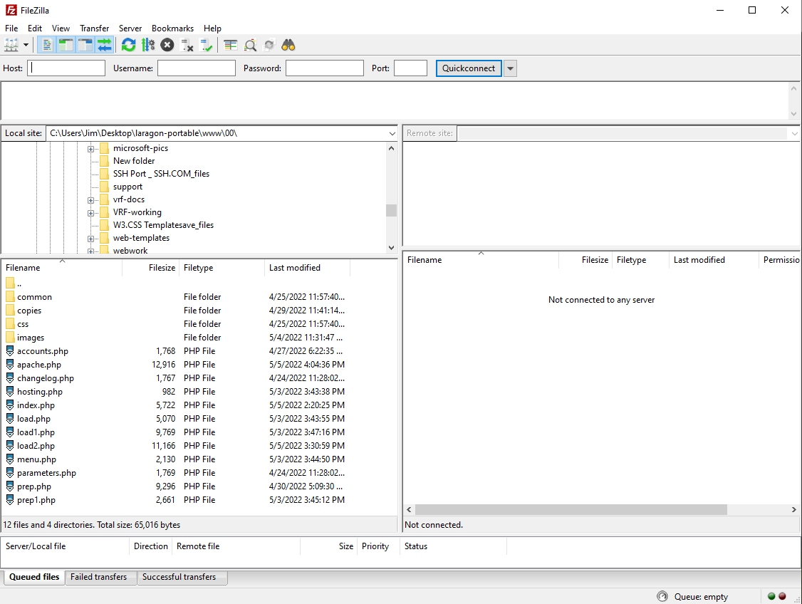 FileZilla Screen